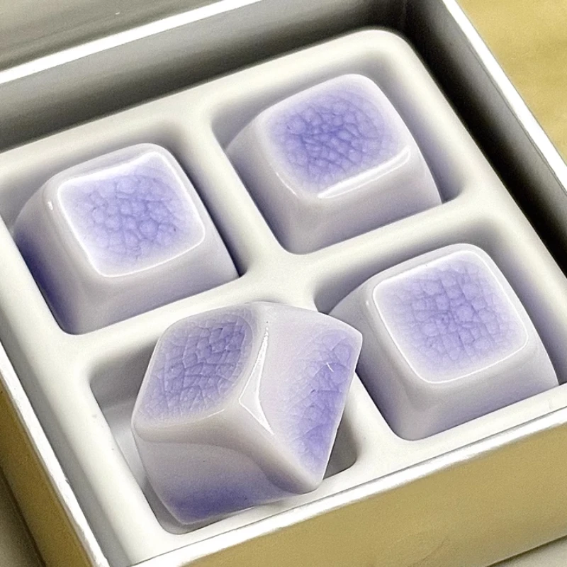 Teclas de cerámica personalizadas con grietas de hielo, 1U, transparente, punto de perfil QCA, bonito diseño Original artesanal de varios colores WASD - imagen 2