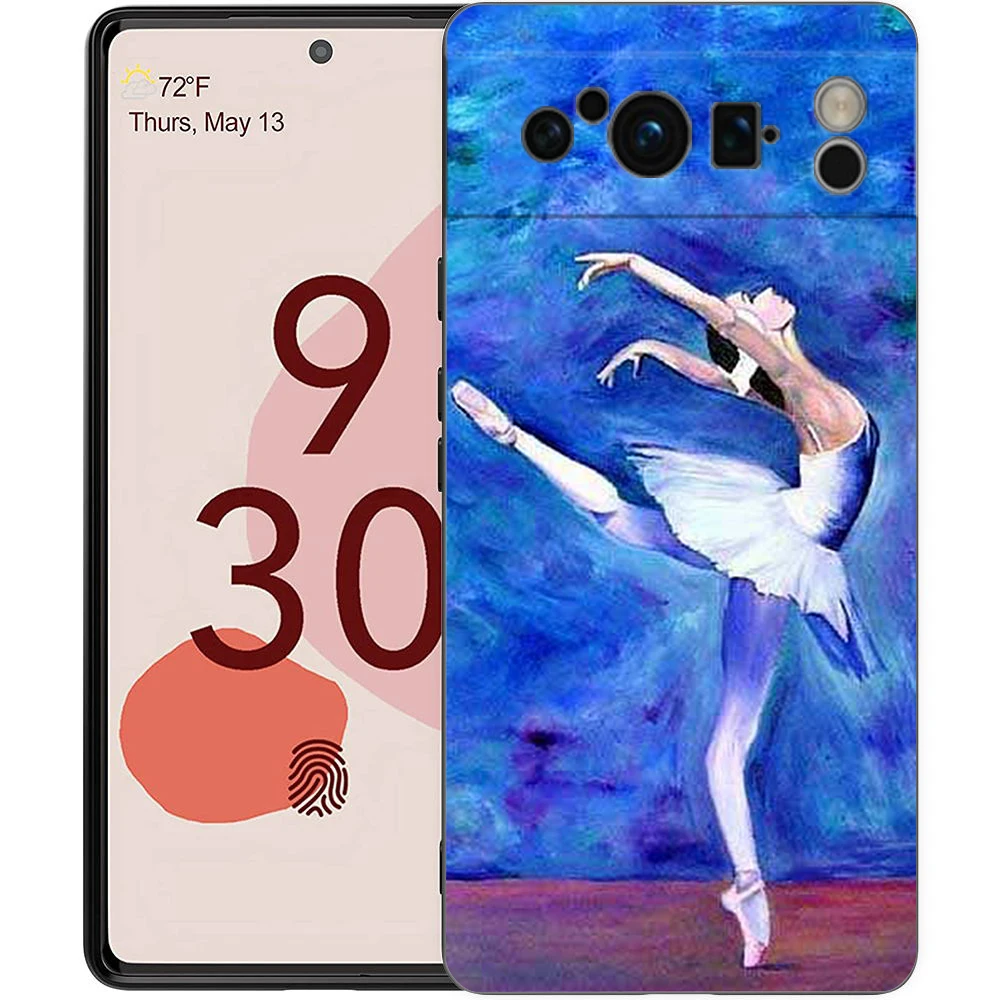 Funda de teléfono de color agua para gimnasia, funda negra de TPU suave a prueba de golpes para Google Pixel 9 8 7 6 Pro XL 8A 6A 7A 5G - imagen 4