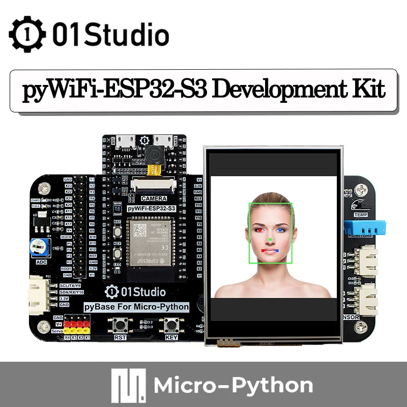 01Studio pyWiFi-ESP32-S3 AI desarrollo de visión artificial demostración placa integrada MicroPython IOT WiFi programación desarrollar inalámbrico