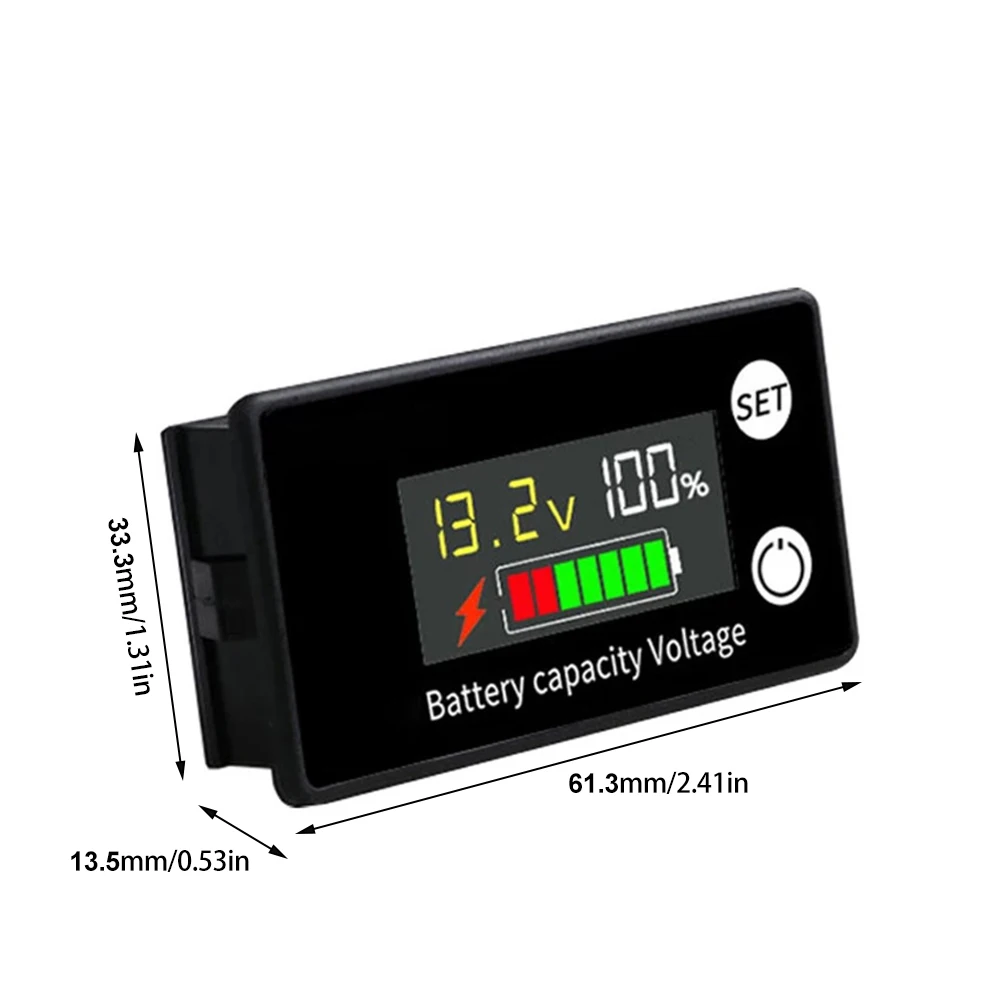 Medidor Digital LCD DC8-100V, indicador de capacidad de batería 6133A, batería de fosfato de hierro y iones de litio, voltímetro de 12V, 24V, 36V, 48V, 60V y 72V - imagen 3