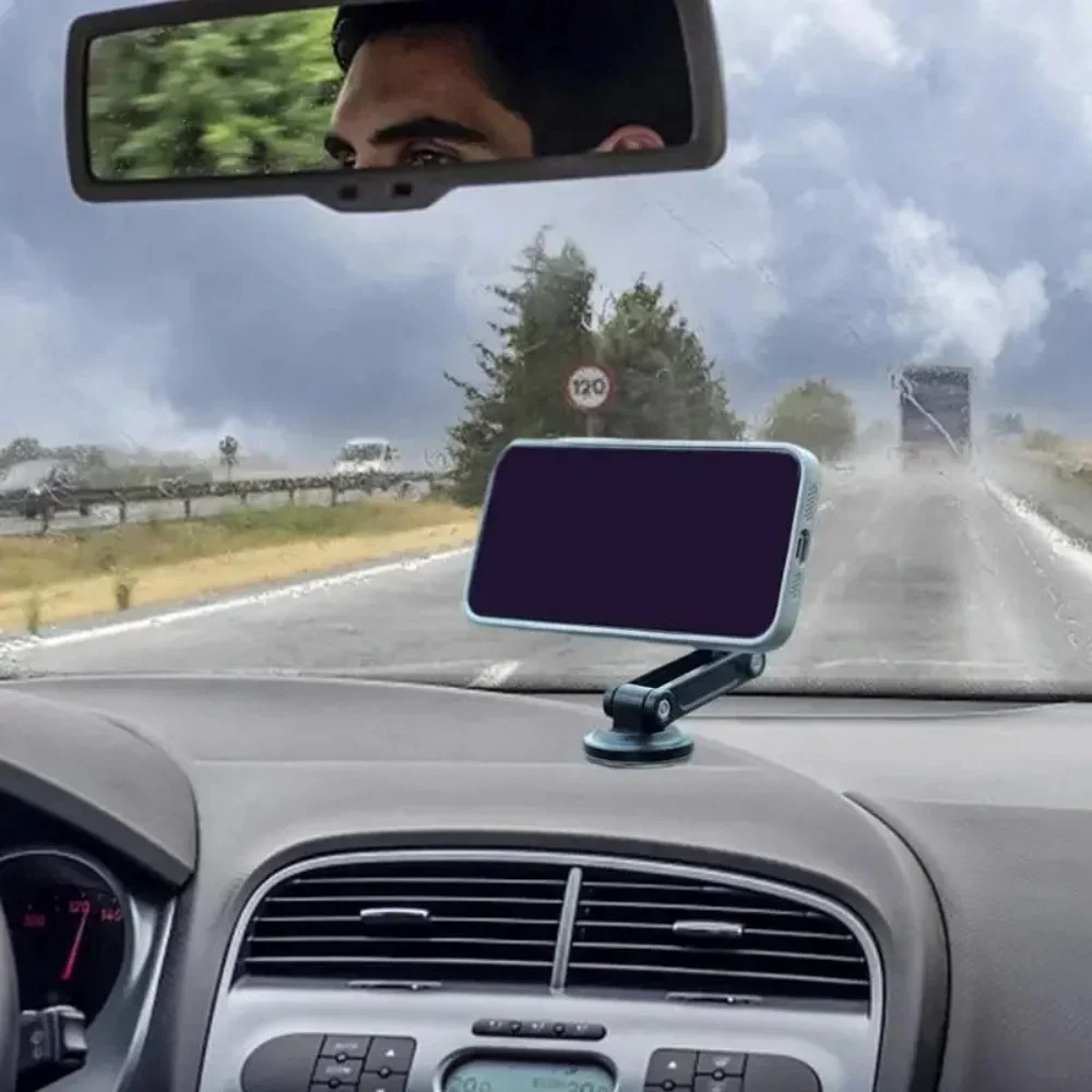 Soporte magnético universal para teléfono para salpicadero de coche 360 °   Soporte de navegación GPS automático ajustable con rotación, soporte antideslizante para teléfono inteligente para coche