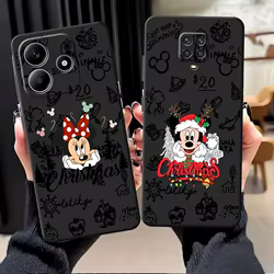 Funda navideña de dibujos animados de Mickey Minnie para Xiaomi Redmi Note 13 14 Pro Plus 9 10 11 12 Pro 11s 10S 12s 7 8 9S teléfono suave negro