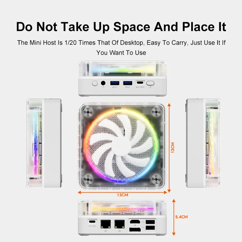 GenMachine Ryzen 6800H ES RGB MINI PC Windows 11 8C/16T DDR5 4800Mhz 256/512GB M.2 WIFI6 BT5.2 Diy Gaming ordenador Pc Gamer - imagen 4