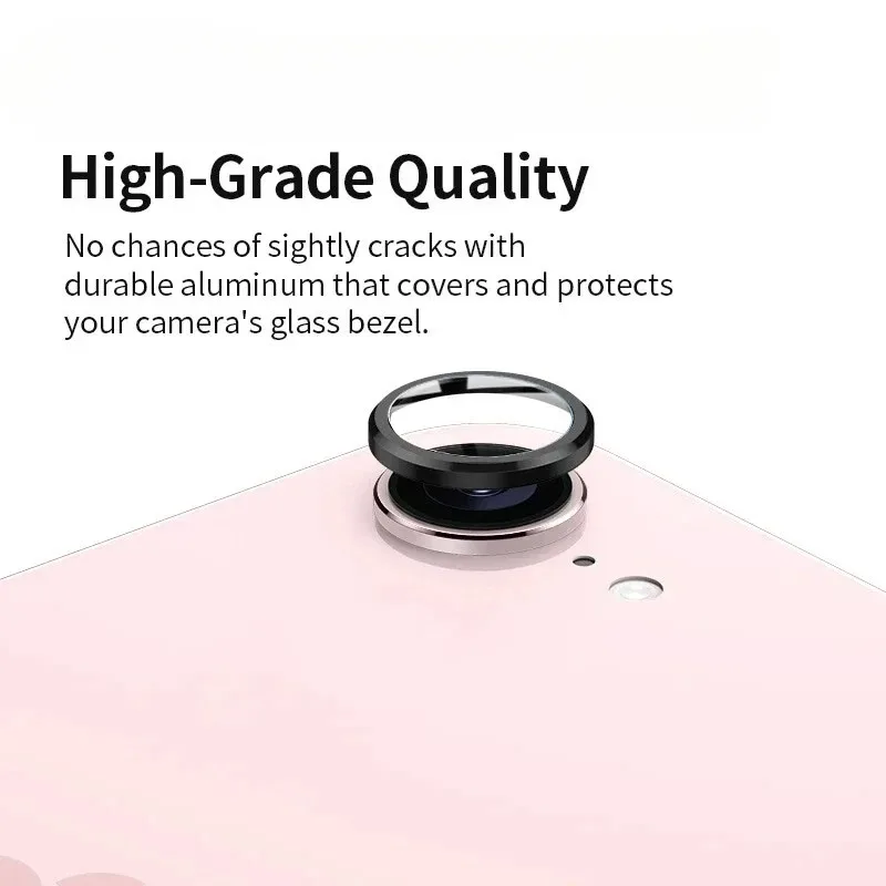 Protector de cámara de Metal para IPhone 16E 2025, funda con anillo para lente de cámara + vidrio templado para IPhone16E 16 E 16e 2025, Protector de lente trasera - imagen 3
