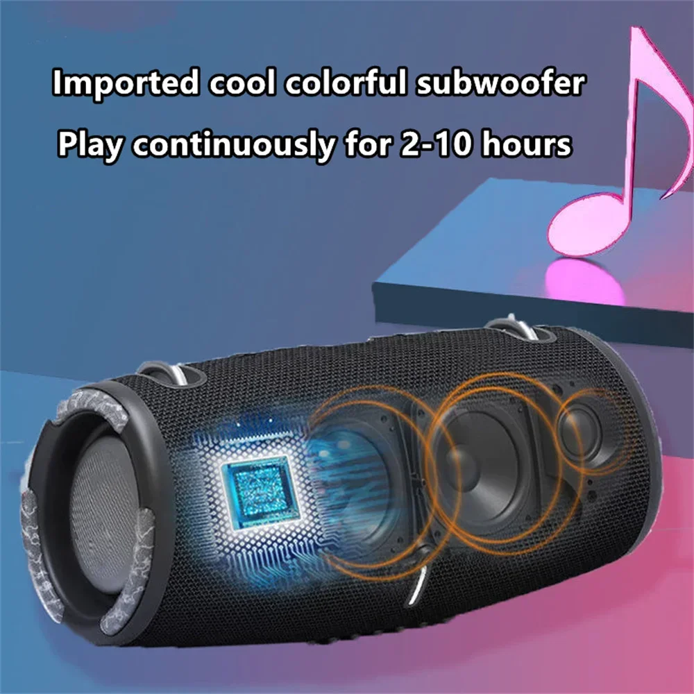 Altavoz portátil impermeable con Bluetooth de alta potencia, 100W, luz colorida RGB, Subwoofer Inalámbrico, estéreo envolvente, Boombox