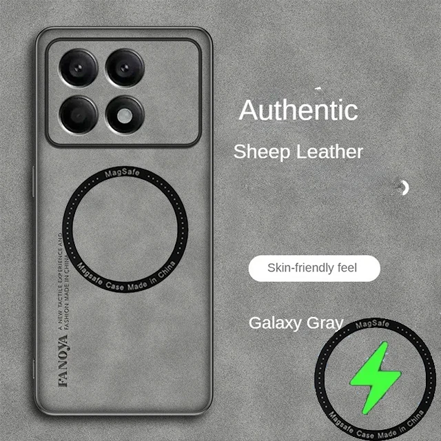 Para Poco F6 Pro funda para Xiaomi 15T 17 14T 15 ultra 15s Poco x6 m6 x7 m7 f7 Pro Fundas de cuero de oveja magnética magsafe - imagen 3