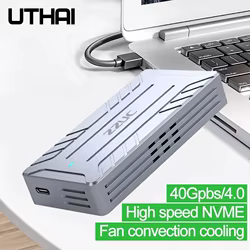 UTHAI NVME Aluminum Alloy Hard Drive Box for Tablet Computer 4T Expansion M2 SSD Solid-State Mobile Drive Box 40G