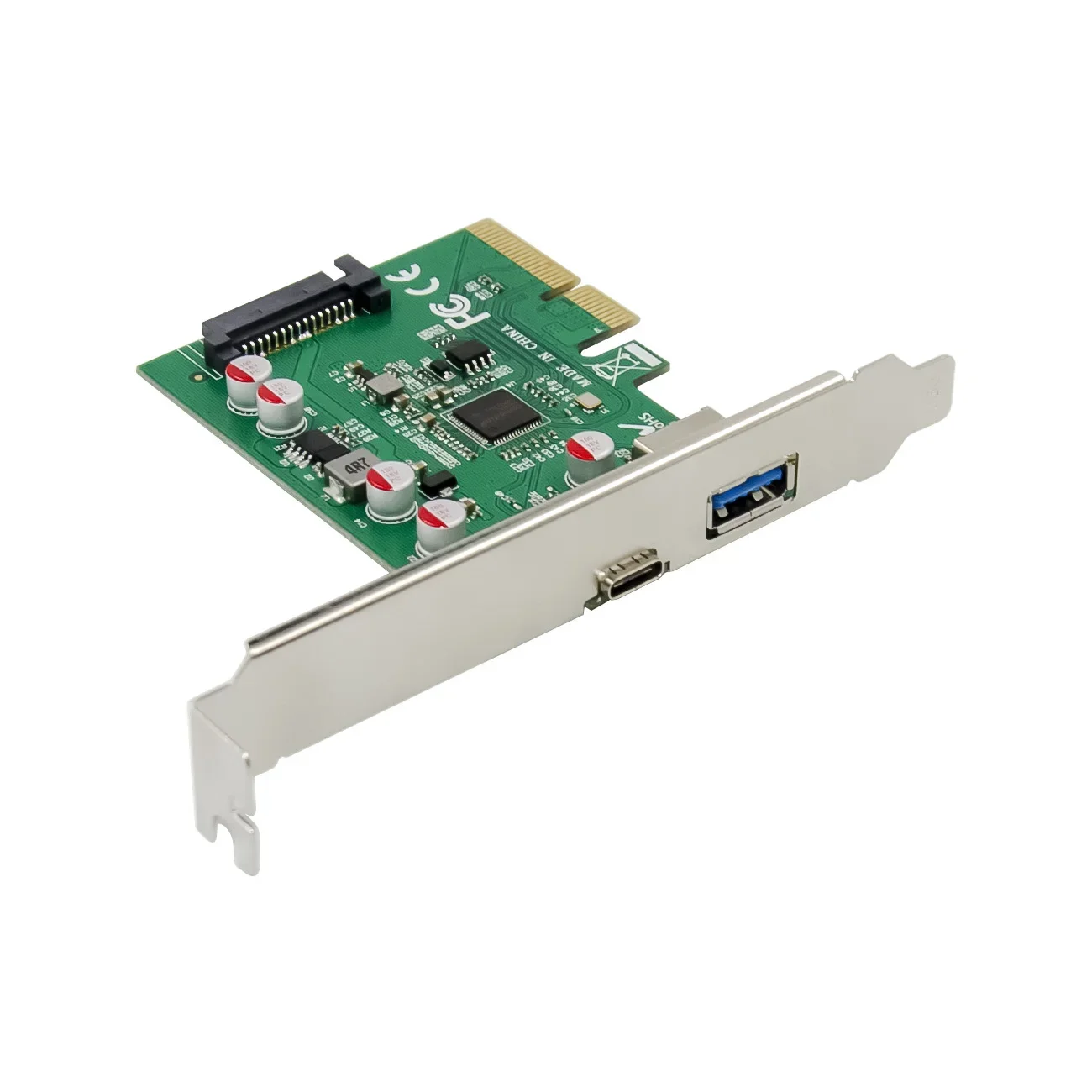 Tarjeta de expansión USB 3,1 tipo C PCIe PCI-E a USB3.1 GEN 2 10Gbps USB tipo C + USB3.0 tipo A tarjeta elevadora PCI Express x4 adaptador USB - imagen 3