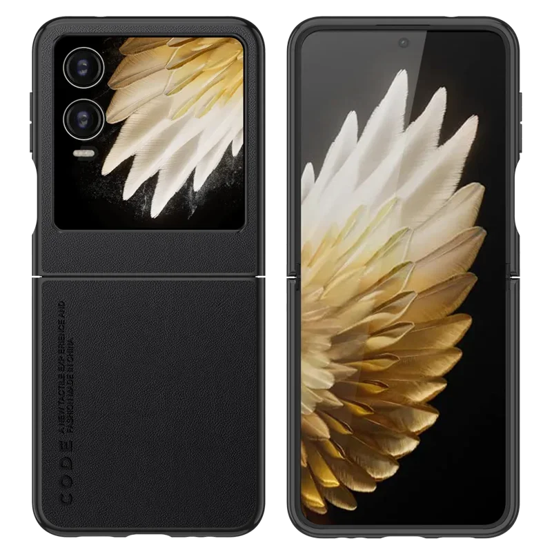 Funda de teléfono de cuero PU liso de lujo para Tecno Phantom V Flip 2, funda de silicona suave mate a prueba de golpes, parachoques para Phantom V Flip2 - imagen 3