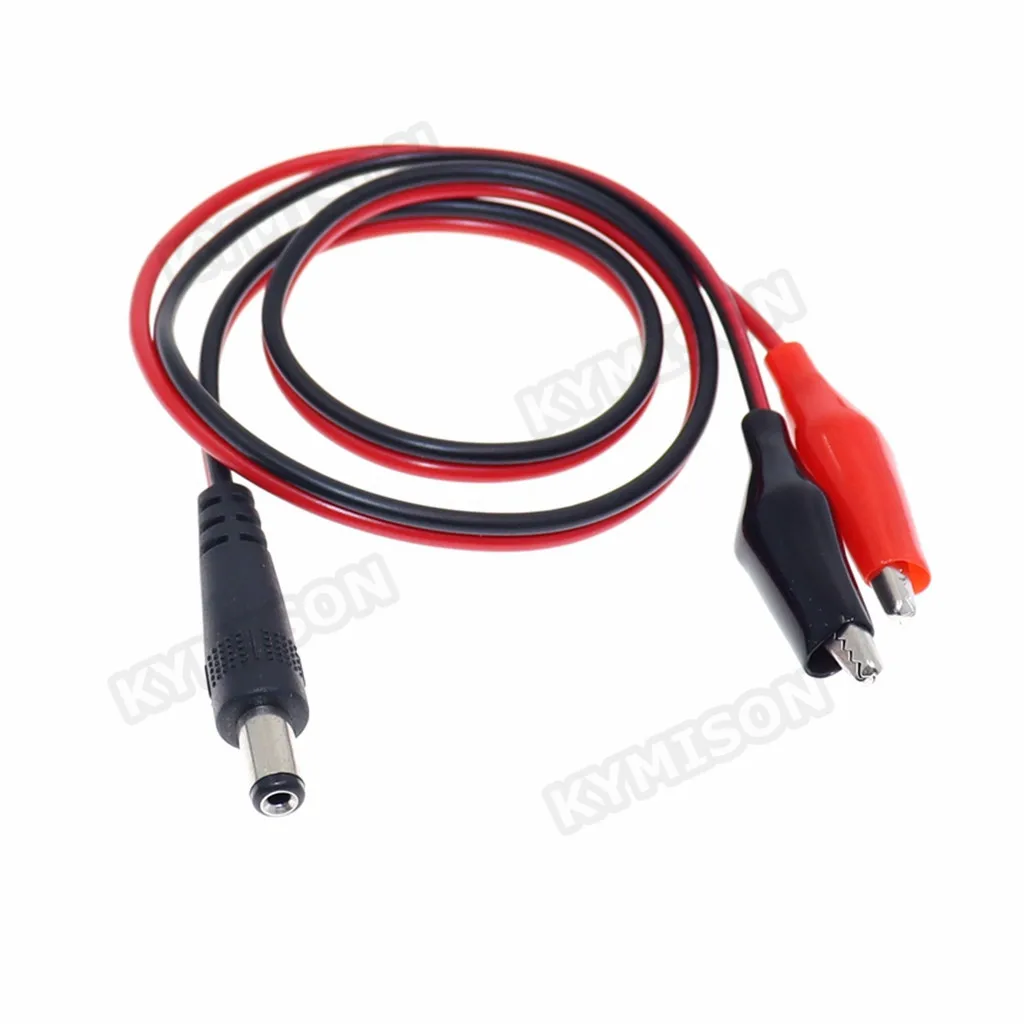 2 pinzas de cocodrilo a 1 adaptador de conector de clavija de alimentación CC macho o hembra cable de 30cm/50cm Clips CC de 5,5*2,1mm cables de prueba de cocodrilo - imagen 4