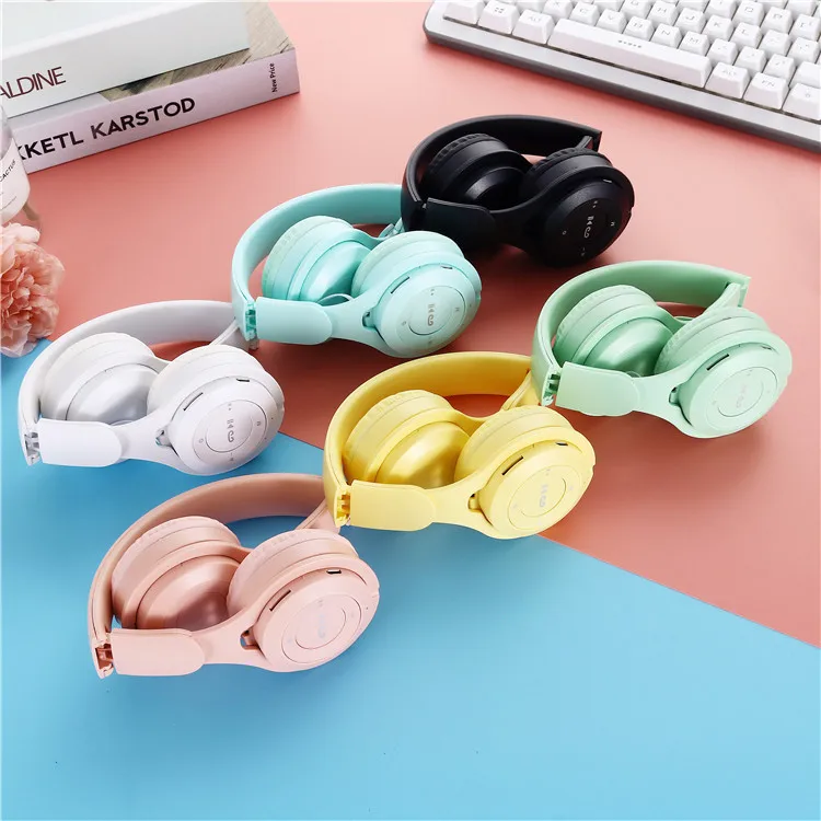 Auriculares Macaron para niños, inalámbricos por Bluetooth, diadema estéreo, auriculares para juegos con micrófono, regalo para chica para tableta móvil - imagen 5