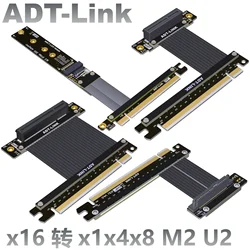 ADT-Link Adaptador PCIe 4.0 x16 a M.2 NVMe U.2 - Riser SSD Gen4