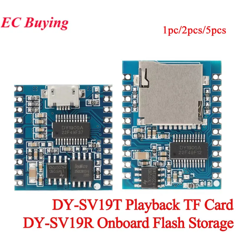 Módulo de reproducción de voz DY-SV19R DY-SV19T, decodificación MP3 WAV, 32 bits, 32GB, disparador IO, Control UART, almacenamiento de Audio, USB, memoria Flash, tarjeta TF