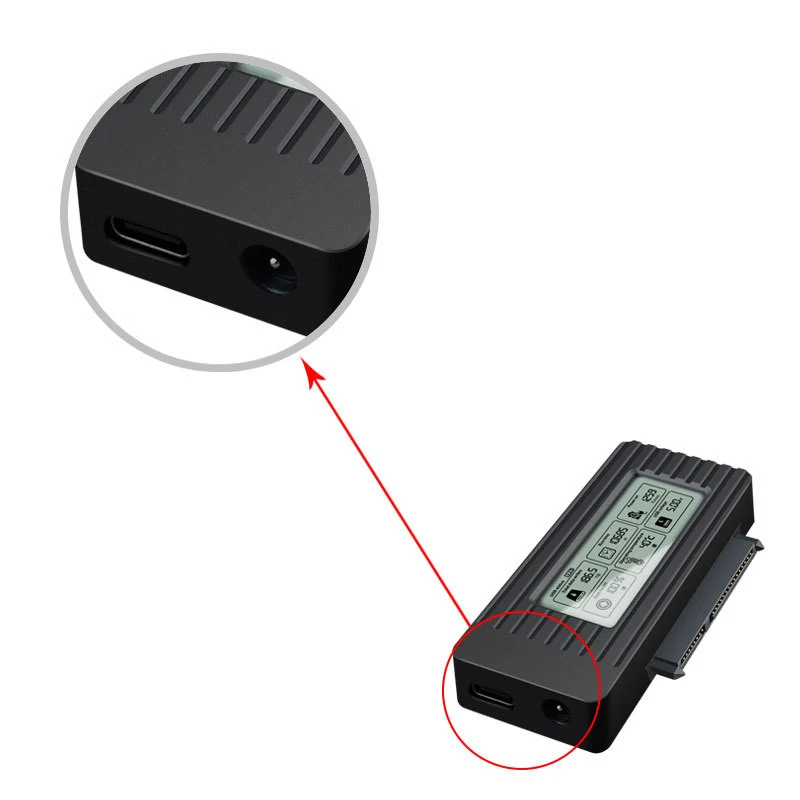 Caja de disco duro UTHAI USB 3,1, adaptador de disco duro de 2,5/3,5 pulgadas, pantalla Digital inteligente, Cable de unidad fácil con fuente de alimentación - imagen 3