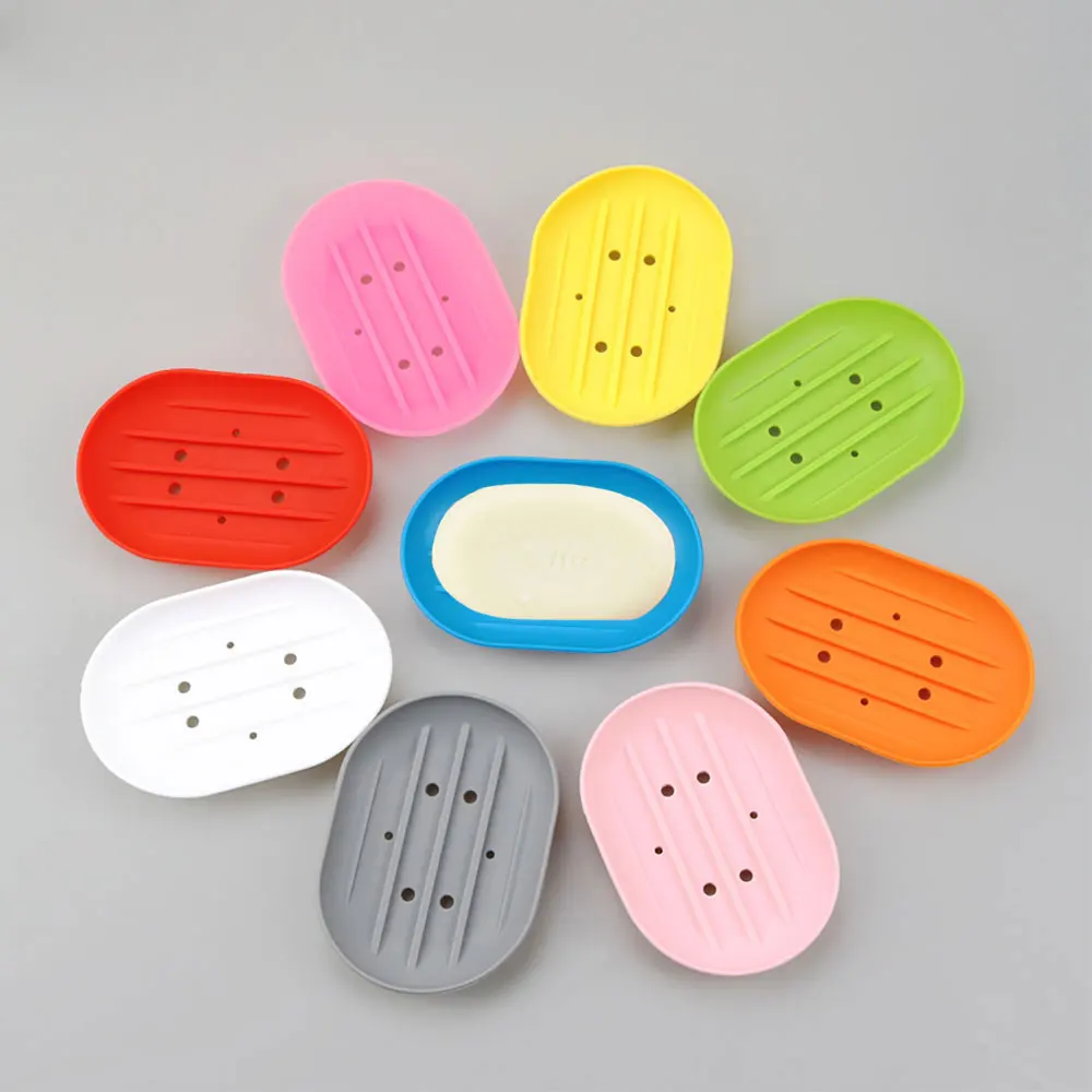 JCD-jabonera Flexible de silicona para baño, soporte de viaje, Color caramelo, jabonera caliente - imagen 5