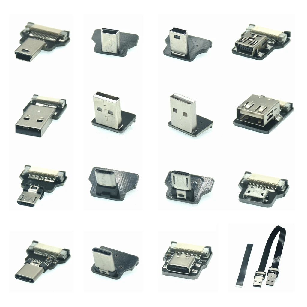 FFC tipo C Mini Micro USB C Cable de cinta 90 FPV delgado plano suave flexible carga FPC FPV monitor cardán de mano sin escobillas