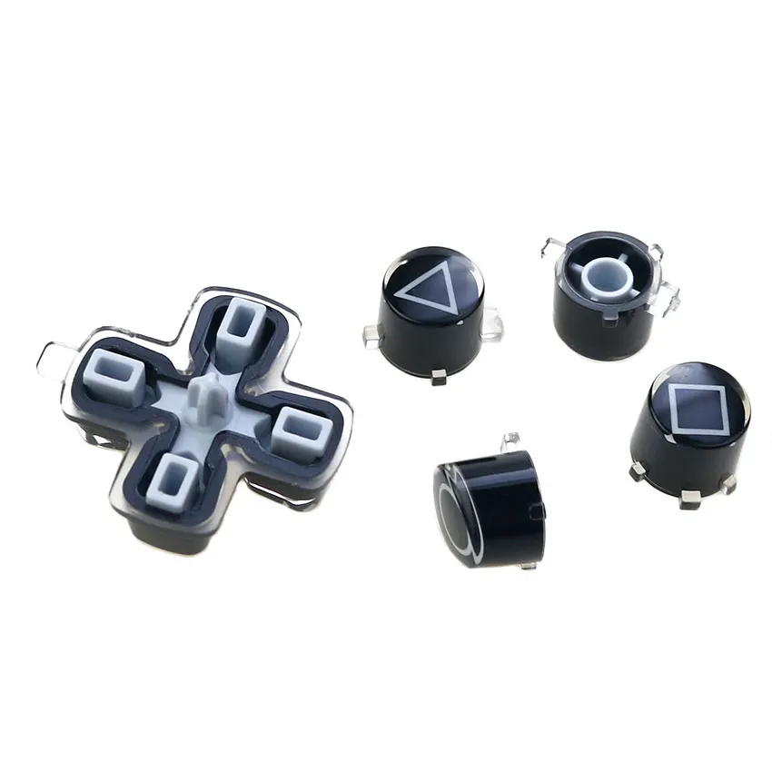 YuXi 1 Set Plastic Buttons ABXY Dpad Cross Key Jelly Button Repair Part For PS5 Controller Thumbstick Joystick Caps - imagen 2