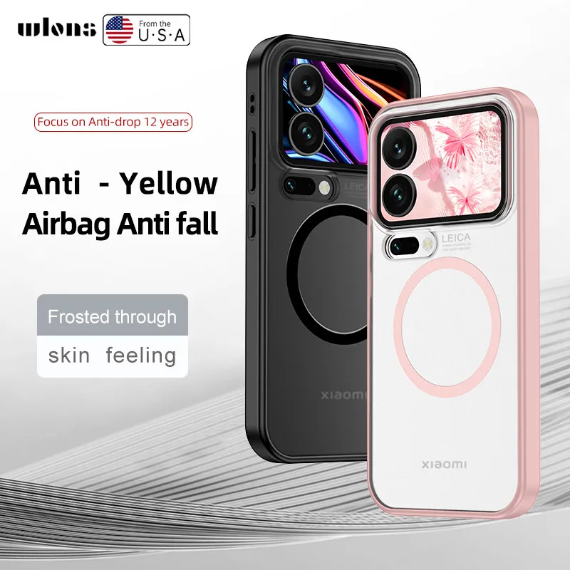Para Xiaomi 17 Pro Max funda magnética ELVEV Airbags anticaída TPU duro PC mate translúcido cubierta de teléfono de succión para Xiaomi 17 - imagen 5