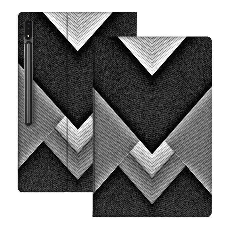 Impresión geométrica de rejilla metálica para Samsung Galaxy Tab S7 S8 S9 S10 11 12,4 13,1 FE Plus Lite pulgadas funda para tableta - imagen 5