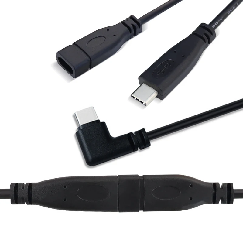 Cable de soldadura de reparación DIY, 2 cables, 4 cables tipo C, USB 2,0, cabezal de codo, conector macho hembra de 4 pines/2 pines, cable de extensión macho tipo c de 0,25 M - imagen 5
