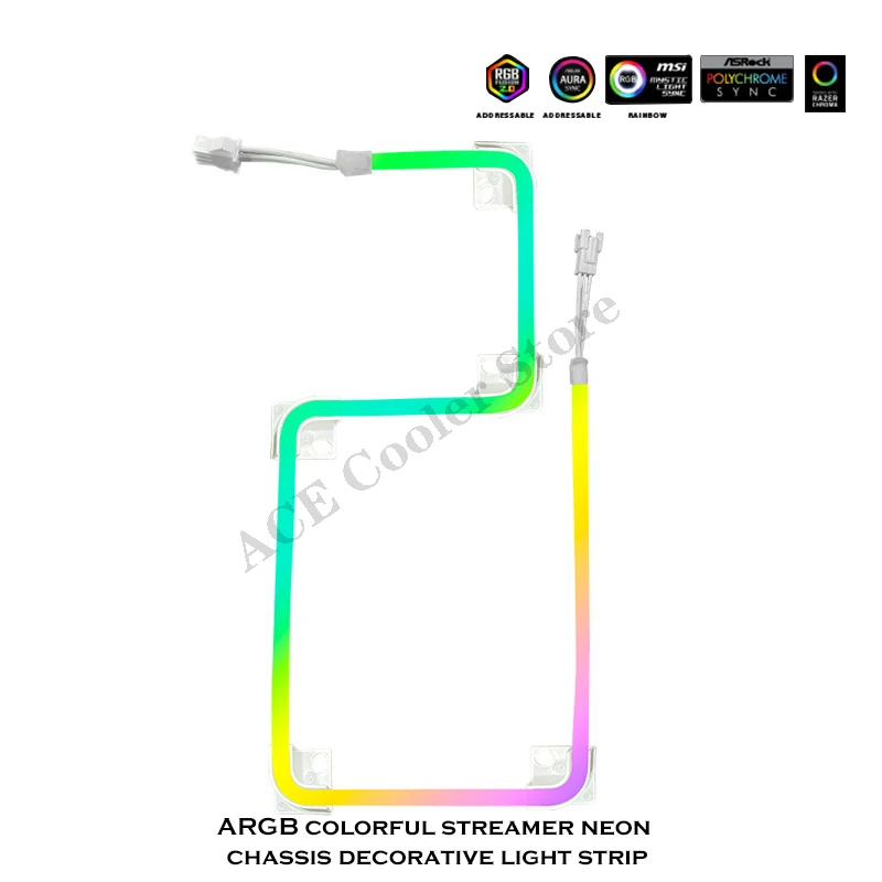 PHANTEKS-tira de luces de chasis de neón M5 RGB, decoración de carcasa de ordenador ARGB, tira LED de 400mm/500mm, 5V, 3 pines, sincronización direccionable AURA - imagen 4