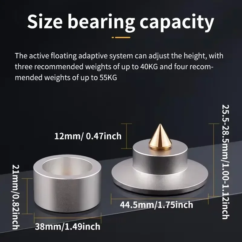 Soporte para altavoz, almohadilla para pies, aleación de aluminio, picos de Metal, cono, suelo, clavo, absorción de golpes para caja de sonido de CD, electrónica de consumo - imagen 5