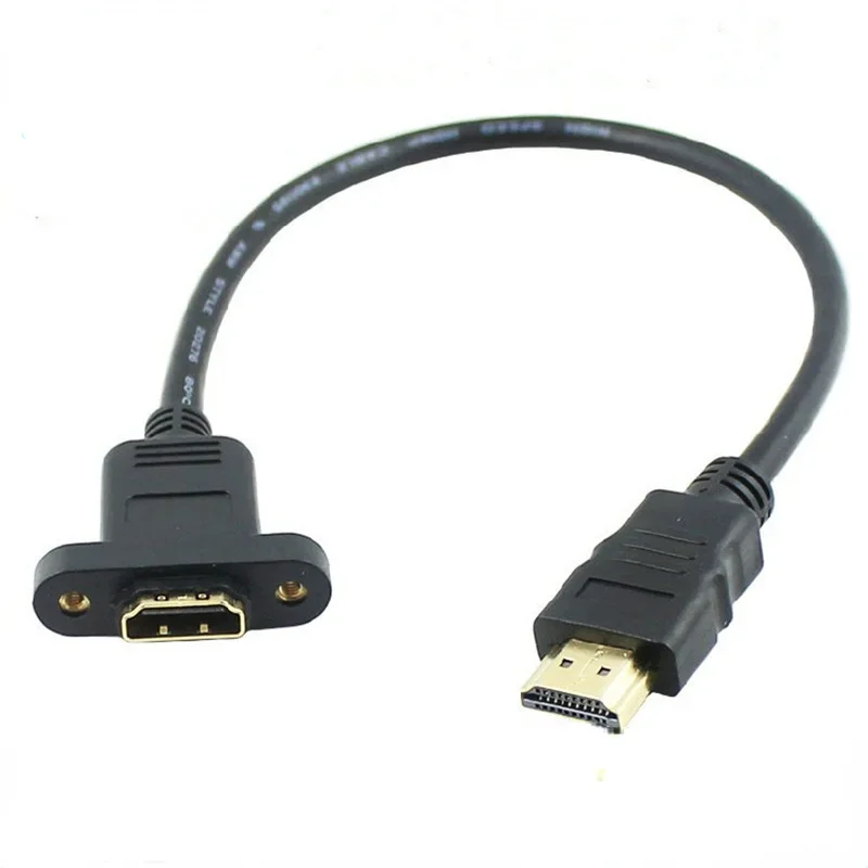 Cable Extensión HDMI Macho Hembra Montaje Panel Chapado Oro 1080P
