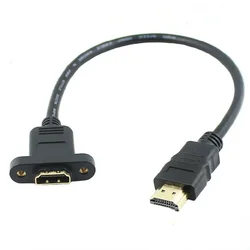 Cable Extensión HDMI Macho Hembra Montaje Panel Chapado Oro 1080P