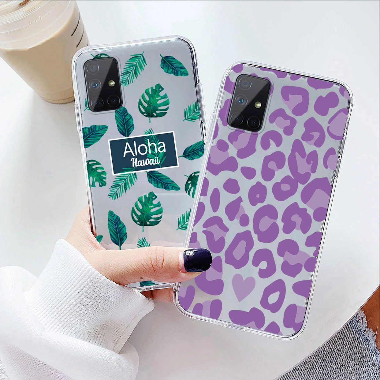 Funda trasera de silicona suave con flores para Samsung Galaxy A51, A71, 4G, 5G, carcasa transparente - imagen 2