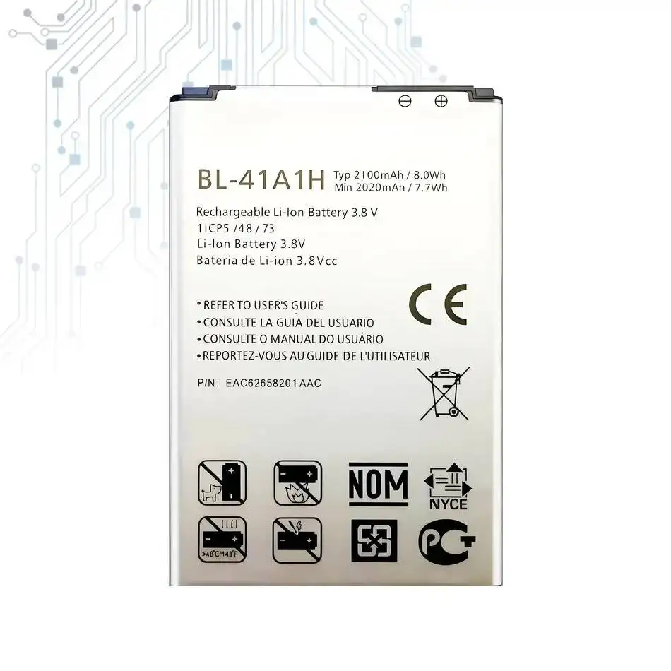 Batería de teléfono móvil para LG Optimus F60 MS395 D390N Tribute VS810PP Transpyre LS660 Safe 2100Mah BL-41A1H - imagen 2
