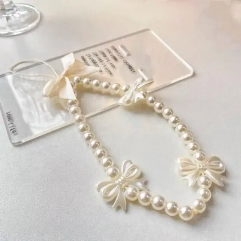 Joyería estilo Ins, cuerda colgante, cuentas, cadena para teléfono, accesorios para funda de teléfono, cuerda colgante con lazo de perlas - imagen 2