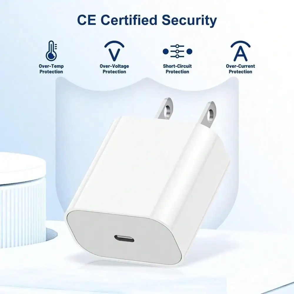 Cargador de pared rápido PD de 20W para iPhone 16 15 14 Plus 13 12 11 Pro Max X XR XS 8 cargadores USB-C de carga rápida UE EE. UU. con caja al por menor - imagen 2