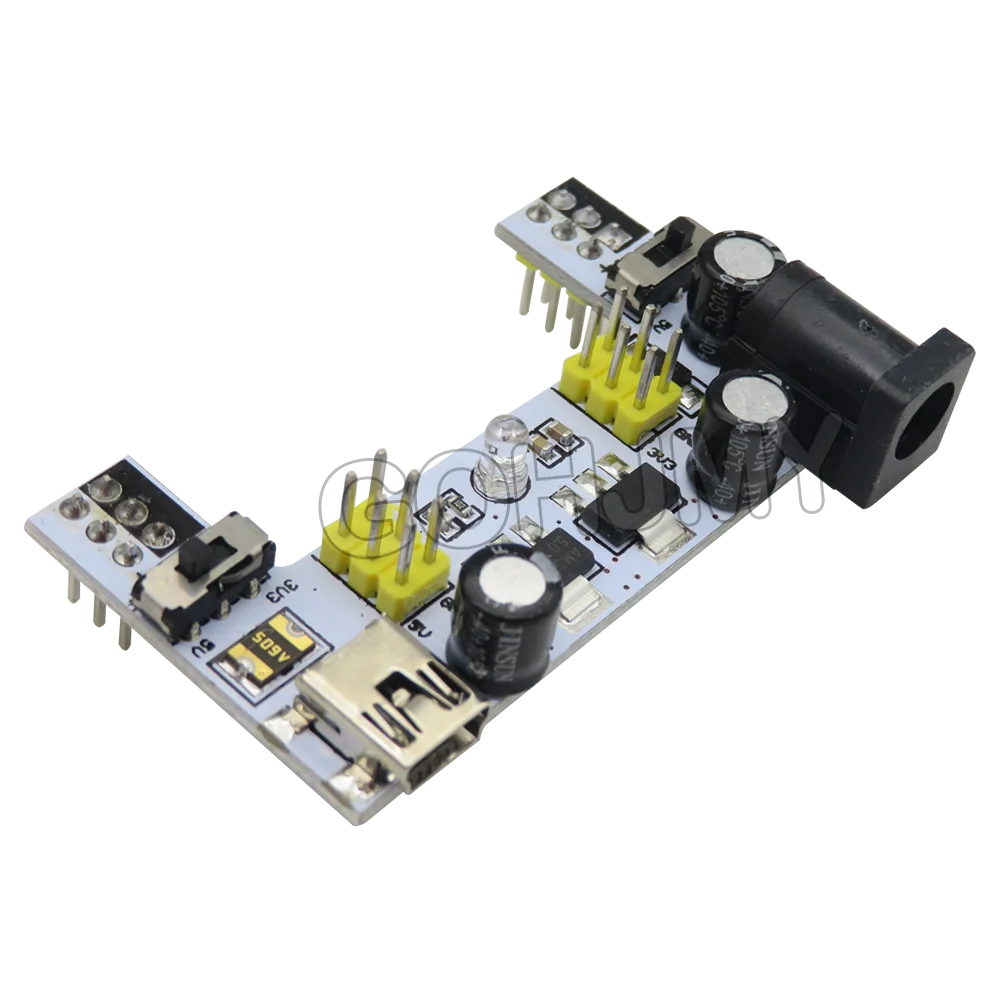 Módulo de fuente de alimentación de placa de pruebas MB-102/módulo de alimentación dedicado de placa de pruebas blanca MB102, placa de pan sin soldadura MB102 de 2 vías 3,3 V 5V - imagen 3