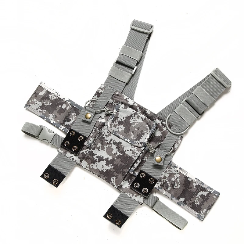 ABBREE PT-08 Walkie Talkie paquete frontal Wist bolsa funda camuflaje hombres táctico Ham Radio pecho bolsa para Wouxun Baofeng UV-5R - imagen 3