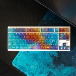 Keycaps transparentes con degradado azul para teclado mecánico MX