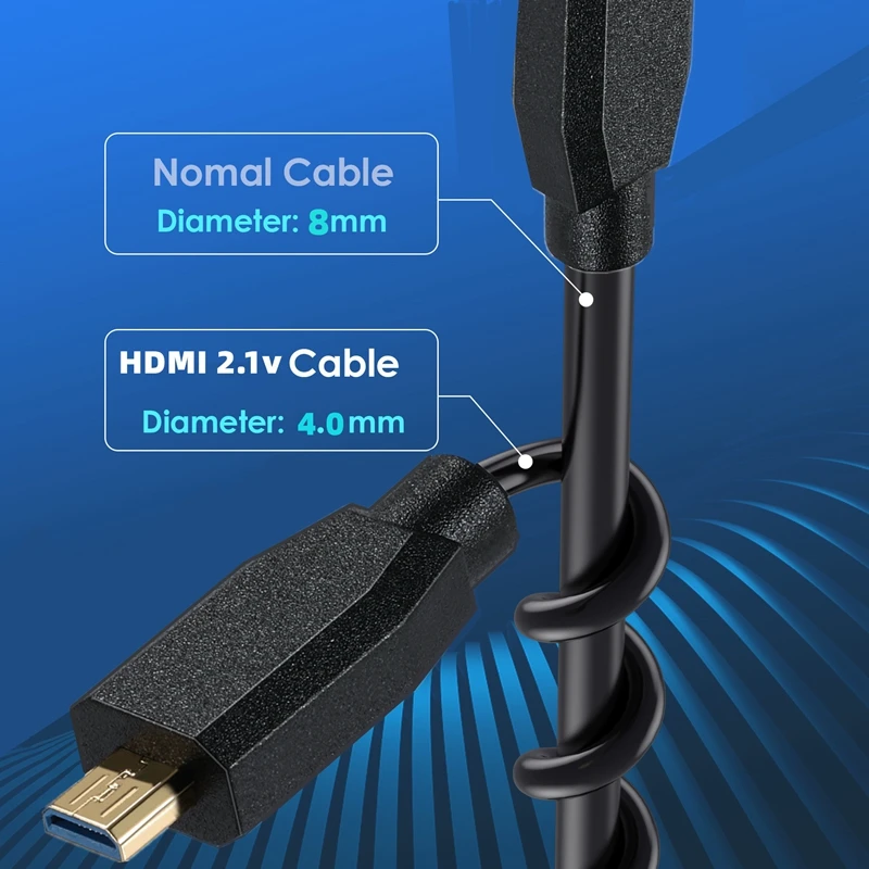 0,3 m C-D 2,1 V 8K 60Hz 4K120Hz 1080P 3D Mini HDMI compatible con Micro HDMI compatible con Cable de datos de codo - imagen 5
