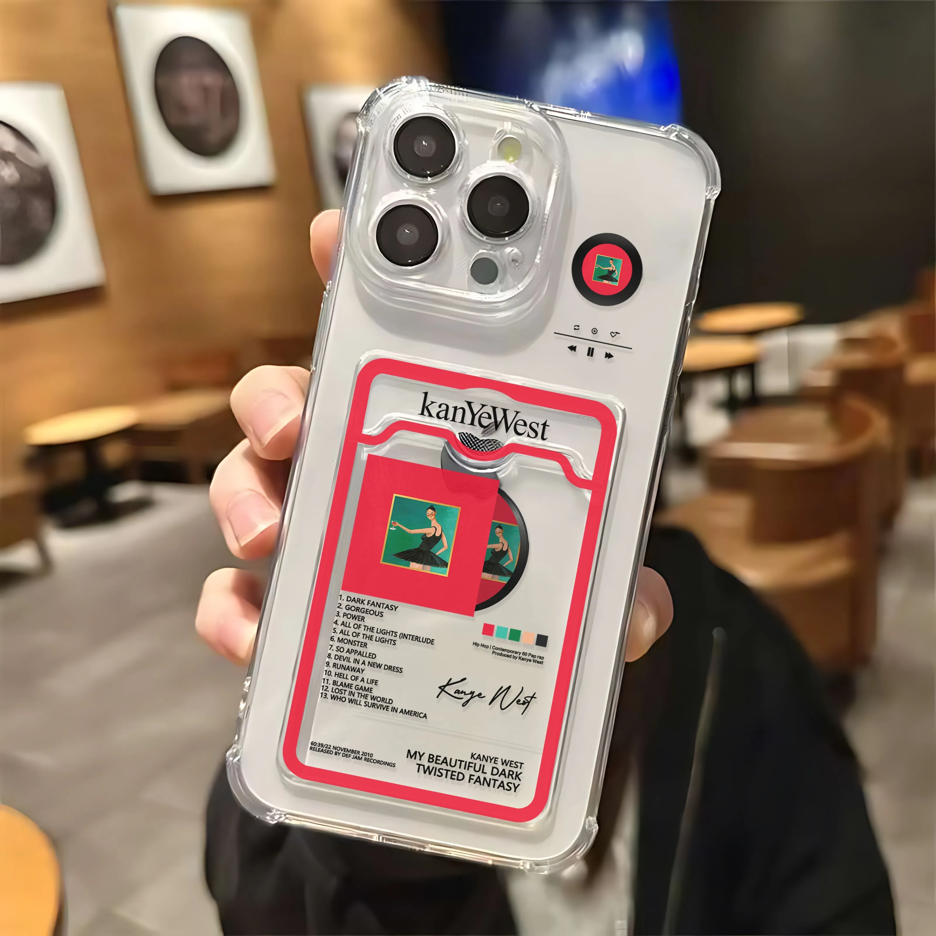 Funda transparente para tarjetas de álbum, carcasa para OPPO A16, A15, A74, A54, A98, Reno 6, 7, 8, Realme, C55, C53, C35, C33, C31, 9I, 5G, Kanye West - imagen 4