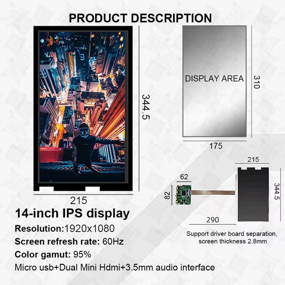 Panel Frontal LCD Lian Li O11D Mini 2K HD - imagen 2