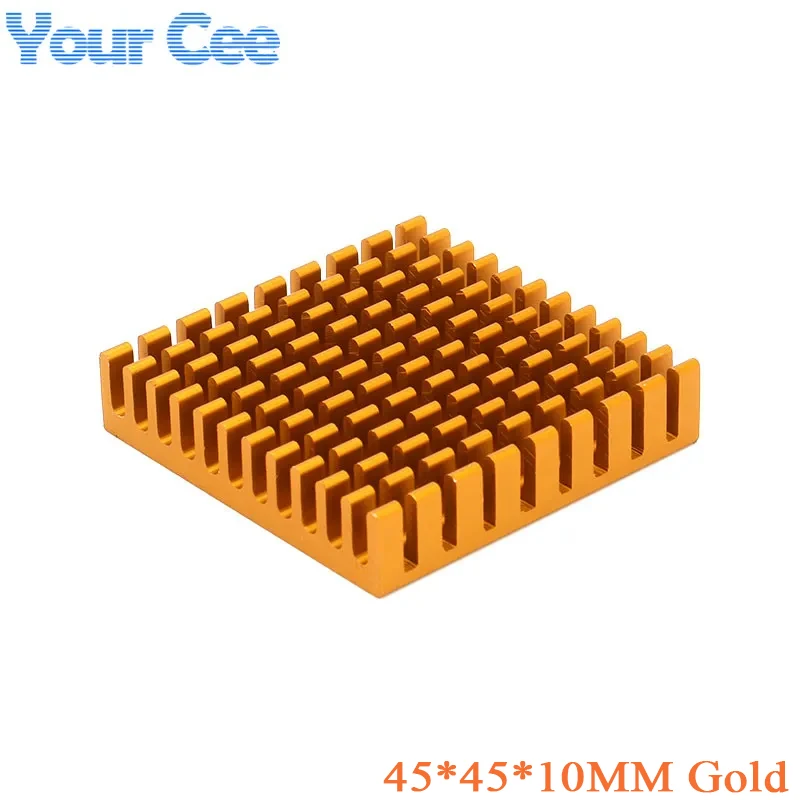 2 uds/1 unidad 45*45*10mm disipador de calor ventilador de refrigeración 45x45x10mm disipador de calor de aluminio refrigerador del radiador para módulo de Transistor IC de potencia LED PBC
