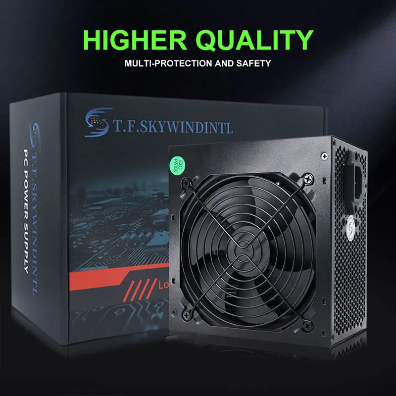 Fonte 800W PC PSU unidad de fuente de alimentación negro Gaming silencioso 120mm ventilador 24pin 12V ATX fuente de alimentación de computadora de escritorio para BTC - imagen 5