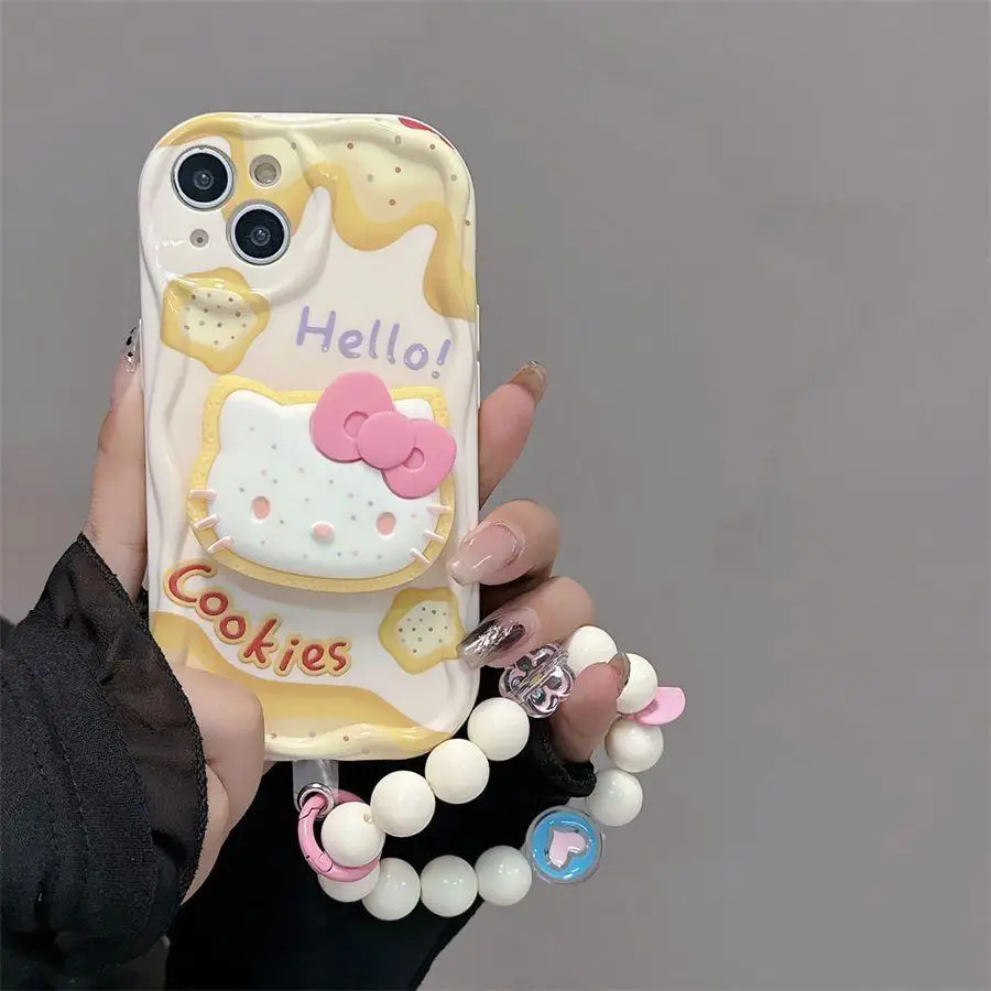 Sanrio Hello Kitty pulsera cadena soporte Funda para Samsung Galaxy S24 Ultra S23 A55 A35 A34 A32 A54 A53 A52 A14 Funda suave - imagen 5