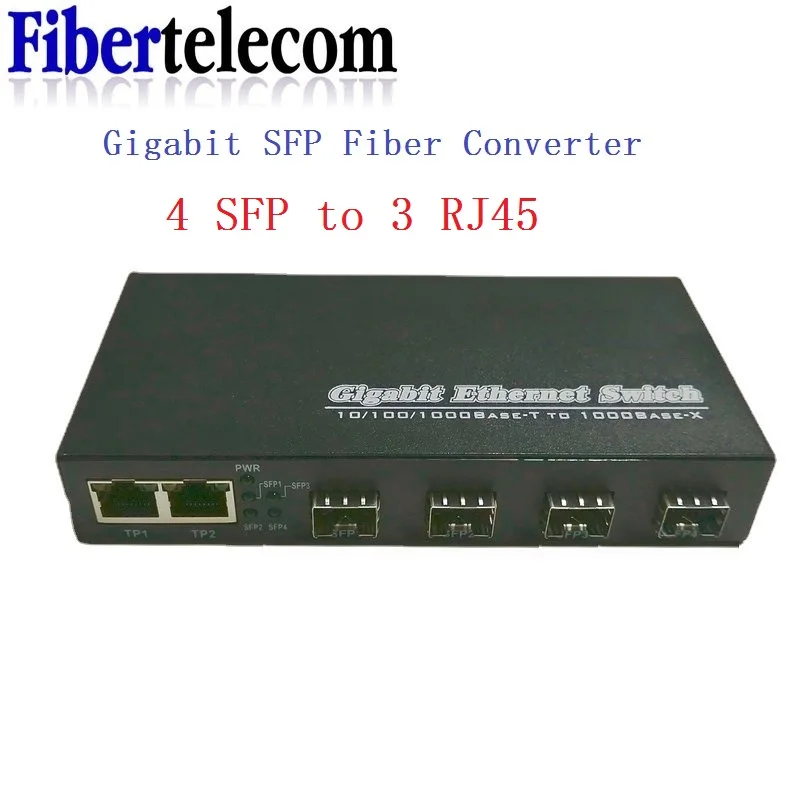 Convertidor de medios Gigabit SFP SFP a 1/2/4/8 RJ45, módulo transceptor Ethernet rápido de 100/1000M, interruptor de canal de fibra de cámara IP - imagen 5