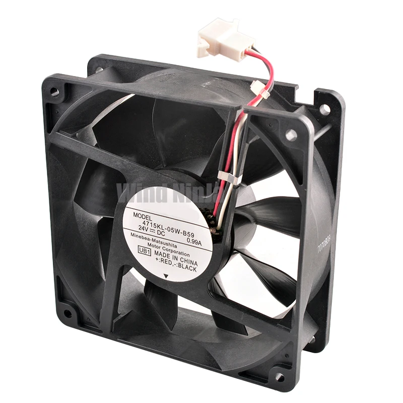 Ventilador de refrigeración de alta velocidad de 12cm/120mm 4715KL-05W-B59 DC24V 0.99A rodamiento de bolas doble para convertidor de frecuencia de servidor 120x120x38mm - imagen 4