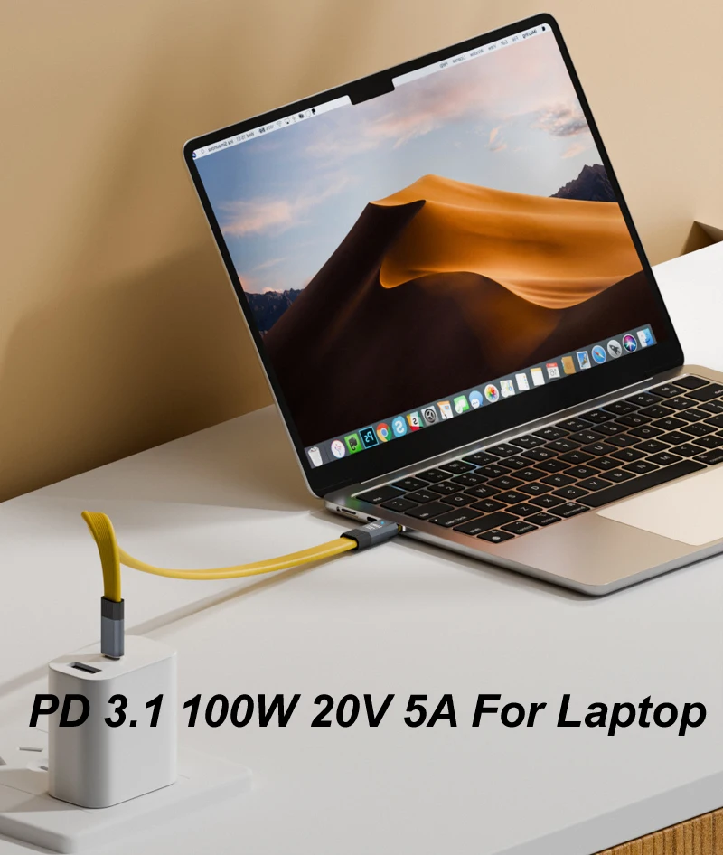 80CM 8k @ 60Hz USB 3,2 OTG 20Gbps tipo C datos planos PD100W 20V 5A macho/hembra vídeo Audio cargador rápido Cable QC4.0 para iPhone 15 16 - imagen 2