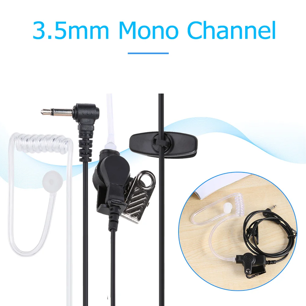 Tubo acústico transparente con enchufe de 3,5mm, Conector Mono, Compatible con walkie-talkie, auriculares de tubo de aire y sonido - imagen 4