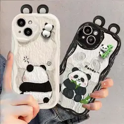 Bonita funda de teléfono Panda para Samsung Galaxy A15, A25, A04, A05, A05S, A04E, A13, A33, A30, A31, A50, A22, A51, A71, A72, A73, A02, A03, A02S, A11, M54