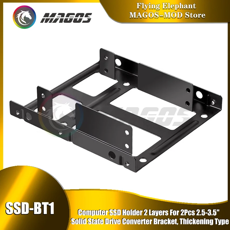 Soporte de transferencia SSD para computadora, 2 capas para 2 soportes convertidores de unidad de estado sólido de 2,5 pulgadas y 3,5 pulgadas, tipo engrosamiento - imagen 3