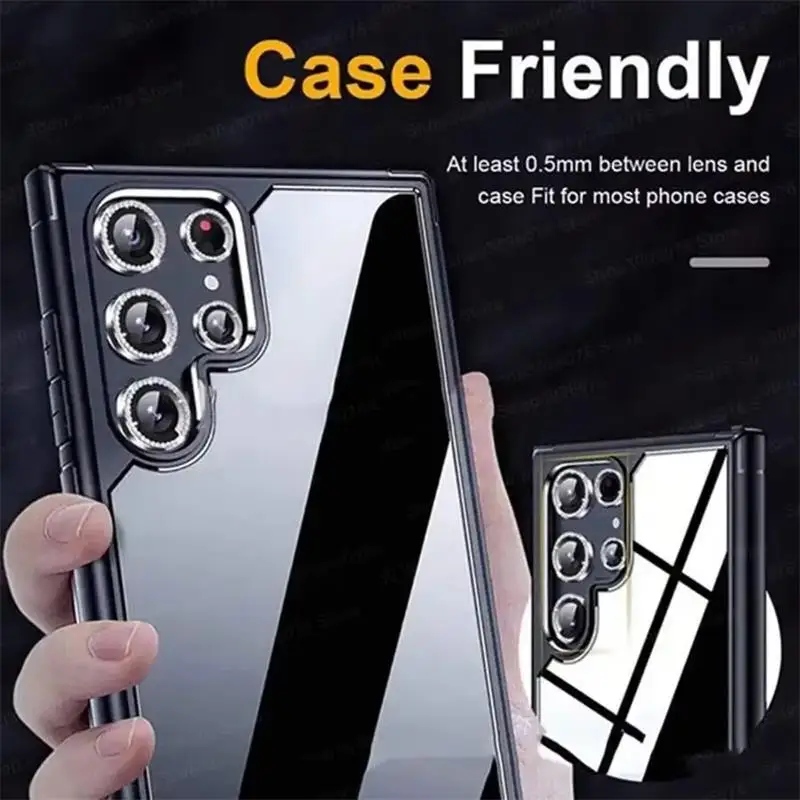 Cubierta de anillo Protector de lente de cámara de diamante para Samsung Galaxy S25 Ultra 5G S24 Plus S23 S25 FE S22 película protectora de vidrio templado - imagen 4