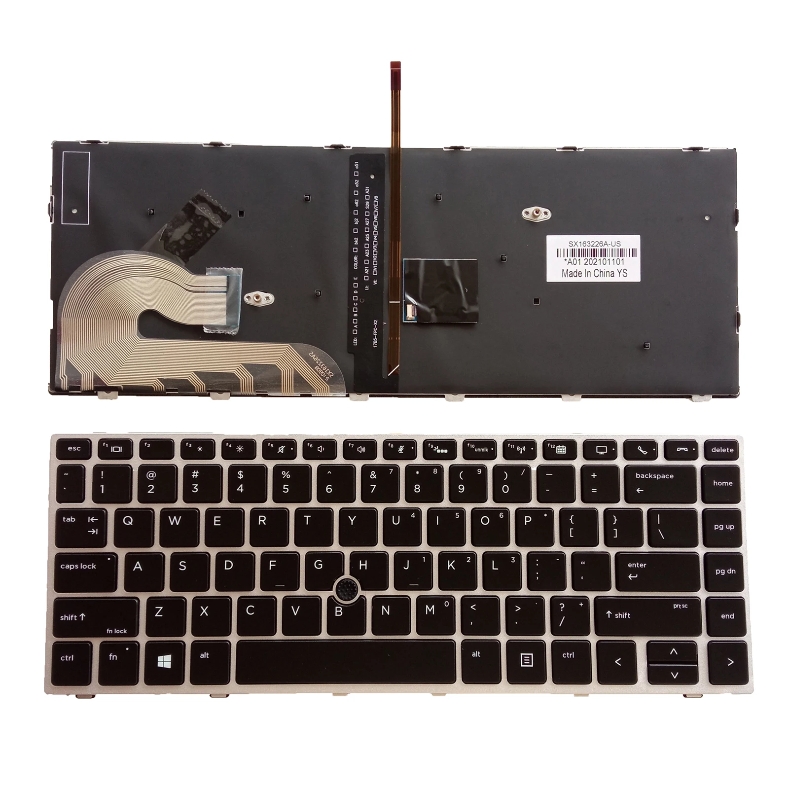 Teclado para ordenador portátil estadounidense para Hp EliteBook 840 G5 G6 846 745 G5 ZBook 14u G5 14u G6 L11308-031 L14377-031