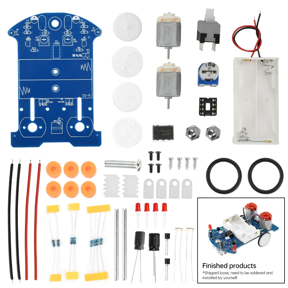 Kit electrónico DIY, línea de seguimiento inteligente, patrulla de inducción automática, Kits de coche Robot inteligente, juguete de enseñanza de experimentos, D2-5 - imagen 2
